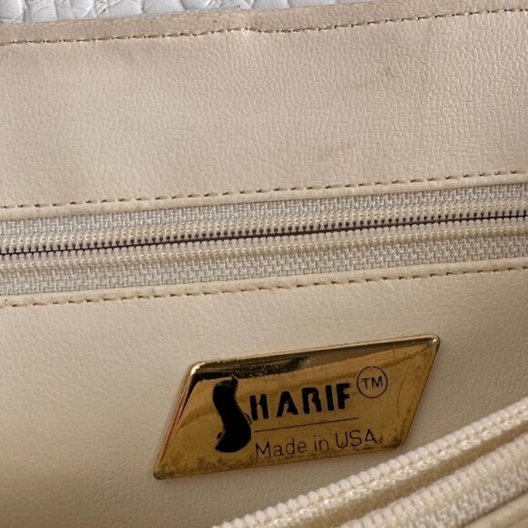 1980s Sharif Black and White Leather Crossbody - Picture 11 of 13